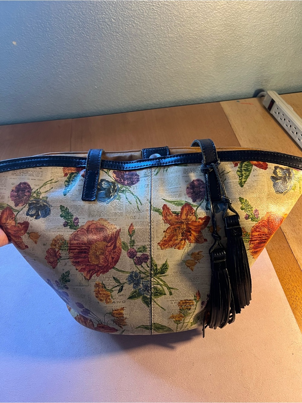 Patricia Nash Marconia Lyon Tote in Parisian Newsprint